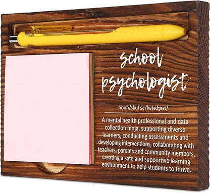School Psychologist Gifts for Women, School Psychologist Office Sign, Thank You Gifts for School Psychologist, Funny Desk for Women Office,School Psych Gift Desk Retro Note Pad Holder VN336