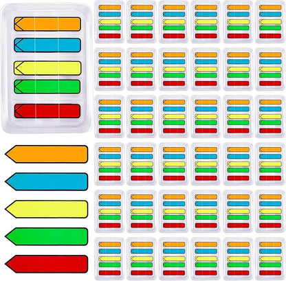 Teling 4000 Pcs Arrow Flags Arrow Tabs Flags Sign Here Tabs Arrow Stickers 5 Colors Sticky Flags Arrow Sticky Notes with Dispenser Easy to Post for Notary Books Paper