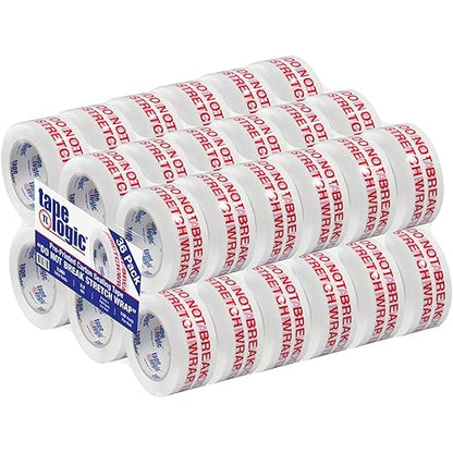 Aviditi Tape Logic 2 Inch x 110 Yard 2.2 Mil Red/White, Heavy Duty Packing Tape, "Do Not Break Stretch Wrap" 36 Pack, Perfect for Packing, Shipping, Moving, Home and Office