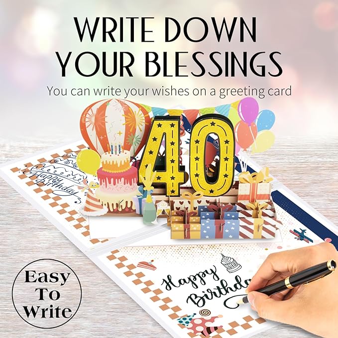Funny 40th Birthday Card for Women Men, 3D Pop Up 40th Birthday Decorations for Her Him, Happy 40th Birthday Gifts for Husband Wife, Jumbo 40 Year Old Birthday Card, Review of 1985, Classy (8"x10")
