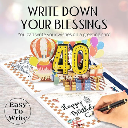 Funny 40th Birthday Card for Women Men, 3D Pop Up 40th Birthday Decorations for Her Him, Happy 40th Birthday Gifts for Husband Wife, Jumbo 40 Year Old Birthday Card, Review of 1985, Classy (8"x10")