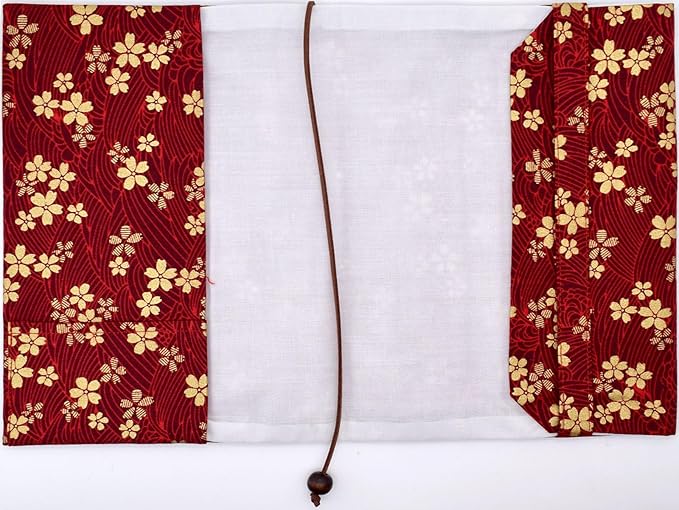 BLBMH A5 Book Cover for Paperbacks- Adjustable Fabric Book Sleeve Cover Protector Fit for 5.5x8.2 inch Hardcover Softcover Book Novels Notebook -Red Cherry Blossoms