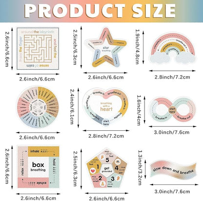 Libima 72 Pieces Anxiety Sensory Stickers Anxiety Textured Stickers Fidget Stickers Mindfulness Sticker School Counselor Supplies Adult Sensory Items Anxiety Relief, 9 Styles(Morandi Color)