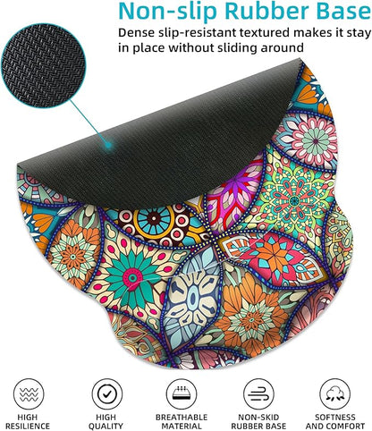 Ergonomic Mouse Pad with Wrist Support,Boho Modern Art Mouse Pad with Wrist Rest,Relieve Wrist Pain Mousepad Non-Slip Rubber Base,Mouse Pads for Desk,Computers,Laptop,Office,Gaming,Accessories