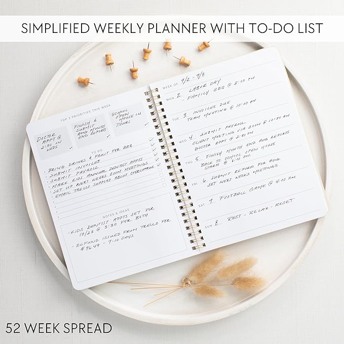 Beautiful Daily and Weekly Planner - To Do List Notebook to Easily Organize Your Agendas And Boost Productivity in School Or At Work - Stylish College or Office Supplies For Women