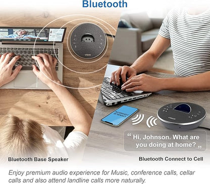 VTech LS6381-2 Bluetooth Speaker with Echo Cancellation, Noise Reduction, Music Streaming, PC/Landline/Cellular Calls, Paired with DECT6.0 Cordless Handset, Answering System, Smart Call Blocker,Black