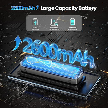 Phomemo Portable Printers Wireless for Travel [Upgraded],M834 Bluetooth Thermal Printer 8.5" x 11"& A4 Size,Inkless Mobile Printer with Carry Case for Travel,Office,School,Car,Home