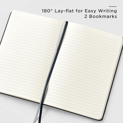 A5 Lined Journal and Pen Set, Hardcover Notebook with Pen, 160 Pages 100gsm Thick Ruled Paper for for Women Men Work Business School or Home Writing, 5.7'' x 8'' (Royal Blue)