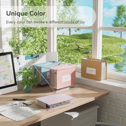 Wheat Straw Expanding Hanging File Folders, 3 Color File Organizer, 1.2" Accordion Pockets, Large Capacity, Letter Size for Filing Cabinet, 100% BPA Free, Return to Nature, Healthy Living-6