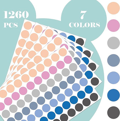 YSHIHE Garage Sale Stickers 3/4" Dot Stickers 7 Colored Price Stickers Color Coding Dot Labels,Yard Sale Price Stickers