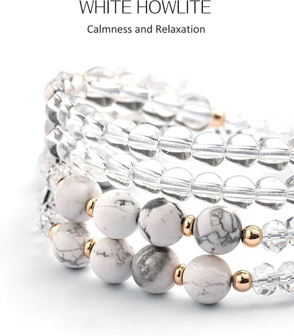 Lanyards for ID Badges and Keys,Natural Stone Beaded Teacher Lanyard for Women,Retractable Lanyard with ID Holder Cute Lanyards for Teachers（White）