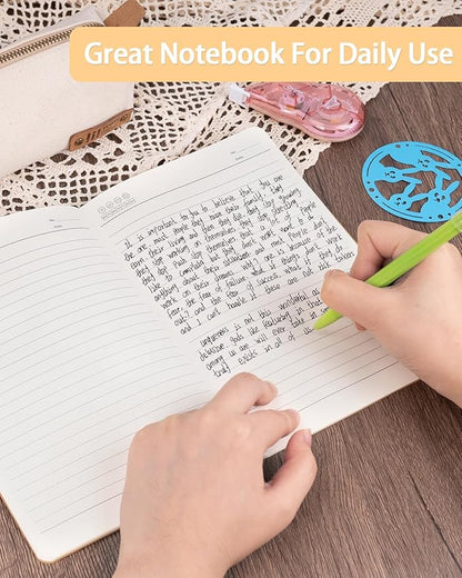 Gwybkq A5 Lined Kraft Composition Notebooks Bulk 40 Pcs(5.5x8.3) College Ruled with Rainbow Spine,Journal Notebook for Women Girls College Students Office School Supplies, 60 Pages/30 Sheets