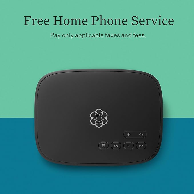 Ooma Telo VoIP Home Phone with 3x HD3 Handset, Black (TELO3HD3)