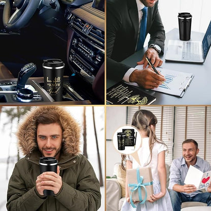 Pickmesh 3 Pcs Christian Gift for Men Man of God Gift Bible Verse A5 Leather Journal with Ballpoint Pen 17 oz Stainless Steel Tumbler Easter Gift Baskets for Father's Day Pastor Birthday Church(Black)