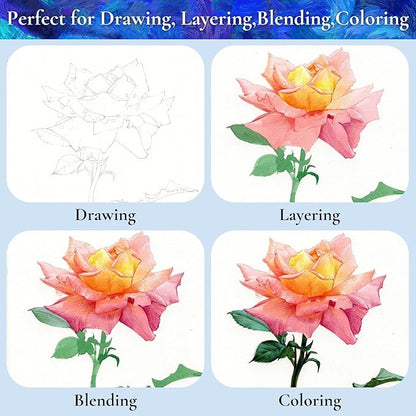 iBayam 72 Colors Colored Pencils for Adults Relaxation Coloring Books, Back to School Supplies for Kids, Drawing Sketching Doodling Pencils, Stationery Kids Art Kits for Preppy School Classroom Gift