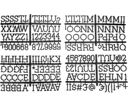 1 Inch Letters for Flet Letter Board,188 Pieces Including Letters, Numbers & Symbols for Changeable Plstic Letter Board by Veskaoty (Black)