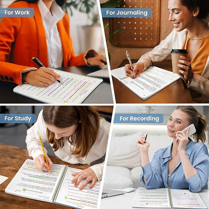 Taja Spiral Lined Notebook, 8.5"x11" Notebooks for Work, Large A4 Journal for Women & Men, College Ruled Journaling Notebook for Writing, Plastic Cover Spiral Journal, Blue