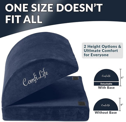 ComfiLife Foot Rest Under Desk for Office Use – Adjustable Height Memory Foam Foot Stool Under Desk for Office Chair & Gaming Chair – Ergonomic Under Desk Foot Rest for Back & Hip Pain Relief (Navy)