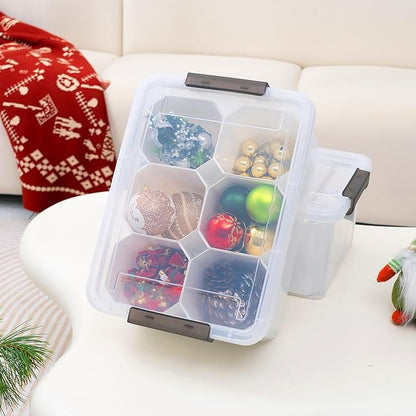 Citylife 17 QT Plastic Storage Bins Clear Storage Box with Lids Multipurpose Stackable Storage Containers for Organizing Tool, Craft, Crayon, 8 Packs