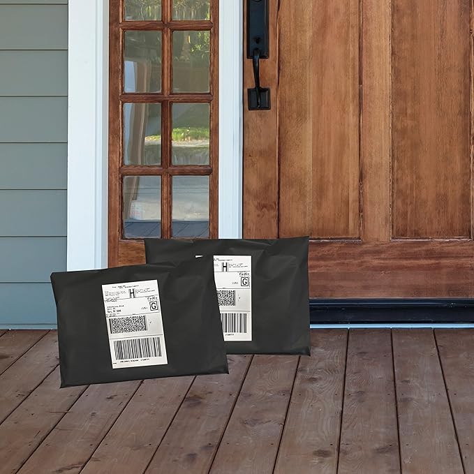 Colored Poly Mailers Pack of: Be creative with your packaging with Colored mailers (Black, 9" x 12" pack of 1000)