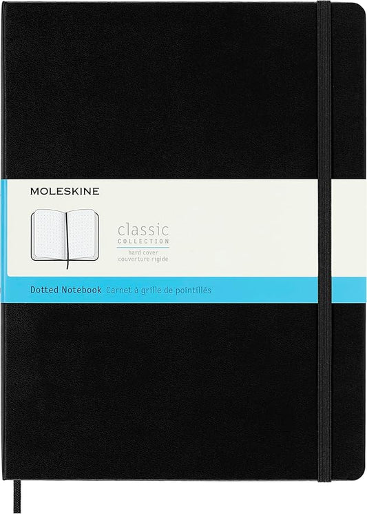 Moleskine Classic Collection Hard Cover Notebook, 1-Subject, Dotted Rule, Black Cover, (80) 10 x 7.5 Sheets