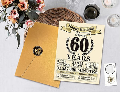 Funny 60th Birthday Gifts for Women Men, Jumbo 60th Birthday Card for Men, Happy 60th Birthday Card for Mom Dad Grandma, Gifts for 60 Year Old Woman, Vintage Back in 1965, 60th Birthday Decorations