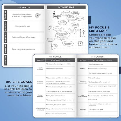 Clever Fox Dated Planner 2025-2026 – Weekly Life Planner Notebook for Goal Setting & Time Management – Planner with Habits Tracker, to-do List & Dated Pages – A5, Lasts 1 Year (Mystic Blue)