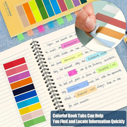 Sticky Tabs 2400 pcs Book Tabs for Page Markers,Morandi Sticky Note Tabs Page Markers for Notebooks,Book Markers,Colorful Book Tabs, Annotation supplies，Transparent Sticky Tabs for Books,Post It Notes