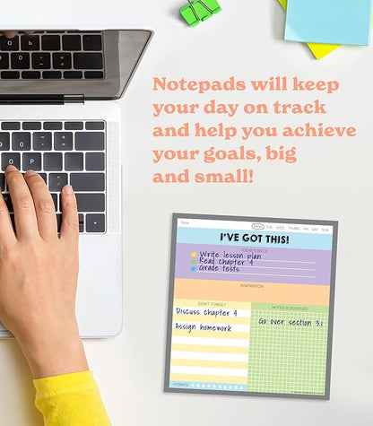 Carson Dellosa I've Got This Notepad, 50 Sheet Note Pad for To Do List, Notes, Sketch Pad, and Checklist, Classroom Organization Stationary, Desk Accessories and Office Supplies