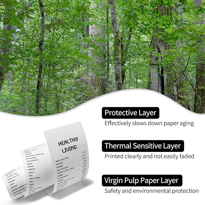 (200 Rolls) 2 1/4 x 50 Thermal Paper Receipt Rolls Premium Quality Paper fits all Credit Card Terminals BPA Free