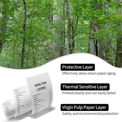 (50 Rolls) 2 1/4 x 50 Thermal Paper Receipt Rolls Premium Quality Paper fits all Credit Card Terminals BPA Free