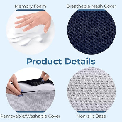 5 STARS UNITED Seat Cushion for Desk Chair - Tailbone, Coccyx Sciatica Pain Relief - Office Chair Cushions - Wheelchair Cushions - Car Seat Cushions - Pressure Relief Lifting Cushions
