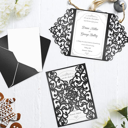 24 Sheets Black Shimmer Cardstock 8.5 x 11 Metallic Paper, Goefun 80lb Card Stock Letter Size Sheets for Halloween, Invitations, Scrapbooking, Crafts, Graduations