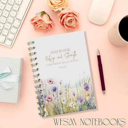 Bible Floral Notebook - Prayer Journal, Christian Gifts Journal, Bible Verse Notebook, Daily Prayer Journal, Bible Notebooks for Note Taking, Christian Gifts, 5.5x8.3 Inches