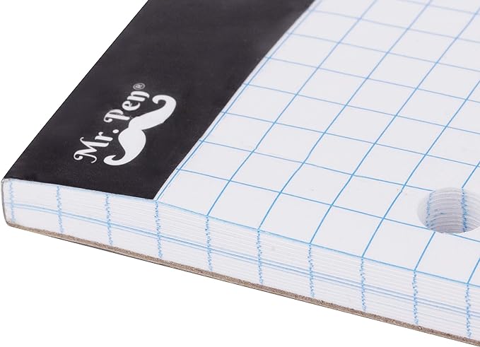 Mr. Pen- Graph Paper, Grid Paper Pad, 4x4 (4 Squares per inch), 8.5"x11", 55 Sheets, 3-Hole Punched, Grid Paper, Graph Paper Pad, Graphing Paper, Computation Pads, Drafting Paper, Blueprint Paper