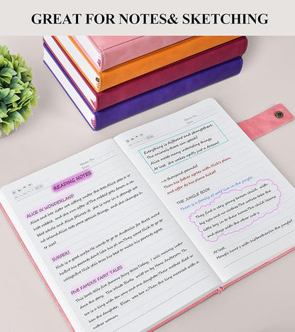 365 Page Thick Lined Journal Notebook for Men Women, A5 Leather Journals for Writing, Hardcover Notebooks for Work, School, Note Taking,Travel, Business,Personal Diary, College Ruled 5.9" x 8.4"