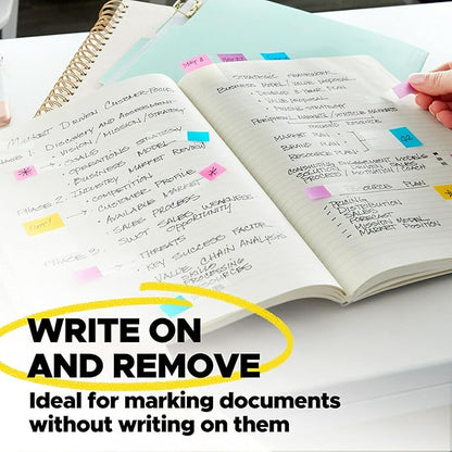 Post-it Flags Value Pack, 50/Dispenser, 4 Dispensers/Pack, 1 in Wide, Assorted Bright Colors, Includes FREE Flags + Highlighter (680-PPBGVA)