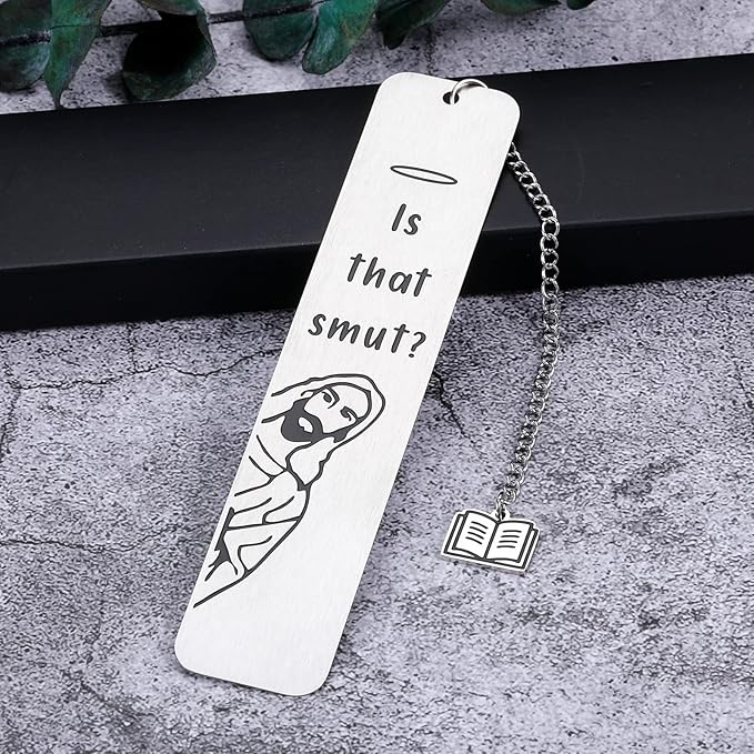 is That Smutt Jesus Bookmark Funny Bookmarks for Women Smut Bookmark for Book Lover Stocking Stuffers for Men Women, White Elephant Gifts for Adults, Humor Peeking Jesus Book Marker Easter Christian