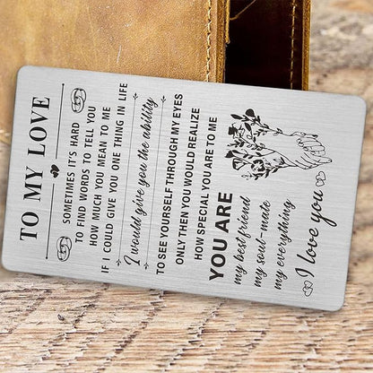 Resdink I Love You Gifts for Her Women, Romantic Wedding Anniversary Card for Girlfriend Wife, Female Love Valentines Day Birthday Gifts Card Woman Mini Note from Husband Boyfriend