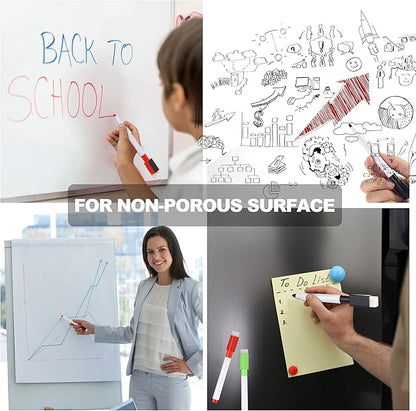 IHPUKIDI Magnetic Dry Erase Markers Fine Point Tip, 8 Colors White board Markers Dry Erase Marker with Eraser Cap, Low Odor Whiteboard Markers, Thin Dry Erase Markers for Kids Teachers, 16 Count