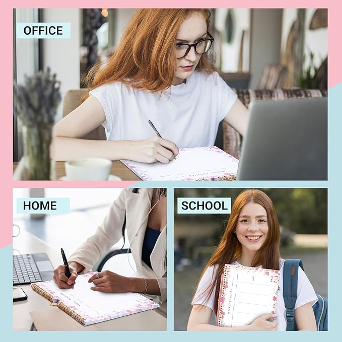 Yoment Weekly Planner Notepad 8.5x11 Weekly To Do List Notepad 52 Weekly Desk Planner Calendar Hangble Undated Weekly Planning Pad for Work,Home,School,Ofiice Supplies,Matching 44 Notepad,Pink