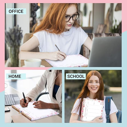 Yoment Weekly Planner Notepad 8.5x11 Weekly To Do List Notepad 52 Weekly Desk Planner Calendar Hangble Undated Weekly Planning Pad for Work,Home,School,Ofiice Supplies,Matching 44 Notepad,Pink