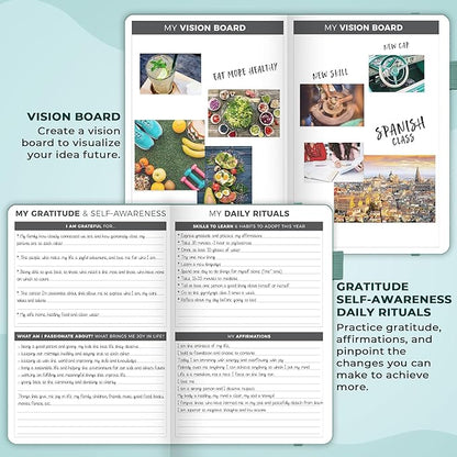 Clever Fox Dated Planner 2025-2026 – Weekly Life Planner Notebook for Goal Setting & Time Management – Planner with Habits Tracker, to-do List & Dated Pages – A5, Lasts 1 Year (Aquamarine)