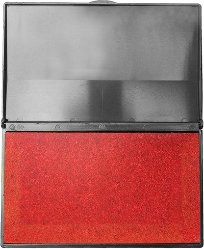 Ink Pad for Rubber Stamps, Stamp Pad for Clear Impression Stamping, Quality Felt Pad Black Ink, Red Ink, Blue Ink (Red, L (3.5 * 6.3))
