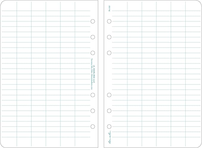 Rite in the Rain Weatherproof Loose Leaf Paper, 4.625" x 7", 32# White, Level Pattern, 100 Sheet Pack (No. 312)