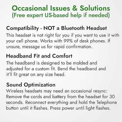 Leitner LH575 2-in-1 Wireless Office Headset with Mic - Computer & Telephone Headset (DECT Headset, not Bluetooth) - 5 Year Warranty - Phone Headsets for Office Phones