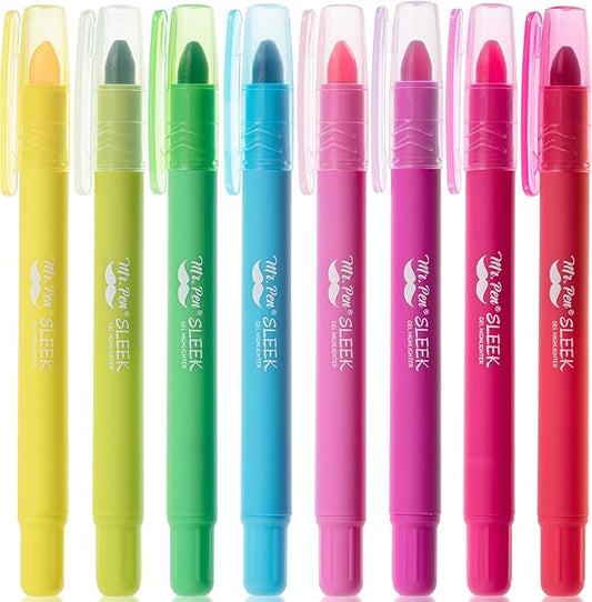 Mr. Pen- Gel Highlighter, 8 Pack, Assorted Colors, Bible Highlighters No Bleed, No Bleed Highlighters, Bible Highlighter, Bible Markers, Gel Highlighters for Bibles, Fluorescent Highlighter