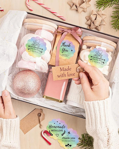 Phomemo 2” Wavy Circle Thermal Label, Self-Adhesive Direct Sticker Labels, Thermal Printer Label for Logo Design, Name Tag, Thanks Card, Address, QR Code, 500 Labels/Roll, Gradient