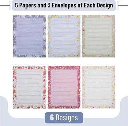 Mr. Pen- Stationery Writing Paper with Envelopes, 30 Letter Writing Paper with 18 Envelopes, Floral Cute Stationary Set for Writing Letters, Stationary Paper, Writing Paper Stationary, Letter Set