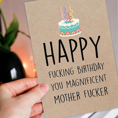 Funny Fucking Birthday for Boyfriend, Rude Birthday Card for Him, Happy Funking Birthday You Magnificent Mother Fucker Card